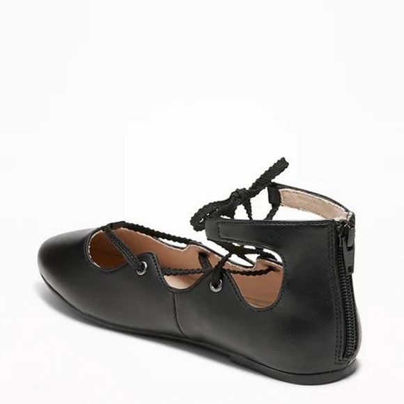 Faux-Leather Lace-Up Ballet Flats for Girls - Picture 3 of 8